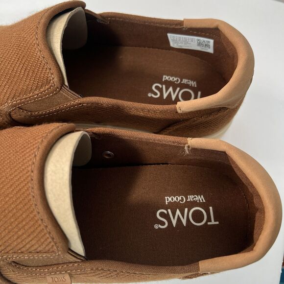 TOMS shoes sneaker Mens 11 Baja 2.0 Slip on Walnut twill brown Cream main image 13